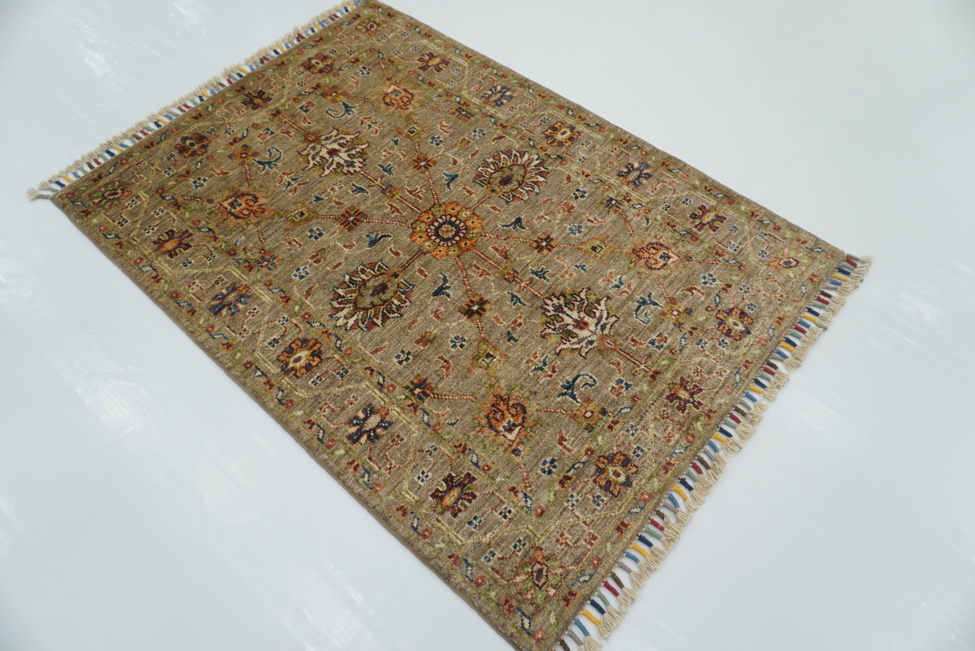 3x4 Brown Waziri Afghan Hand knotted Oriental Rug - Yildiz Rugs
