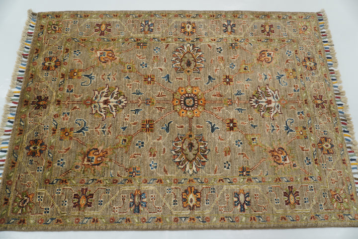 3x4 Brown Waziri Afghan Hand knotted Oriental Rug - Yildiz Rugs