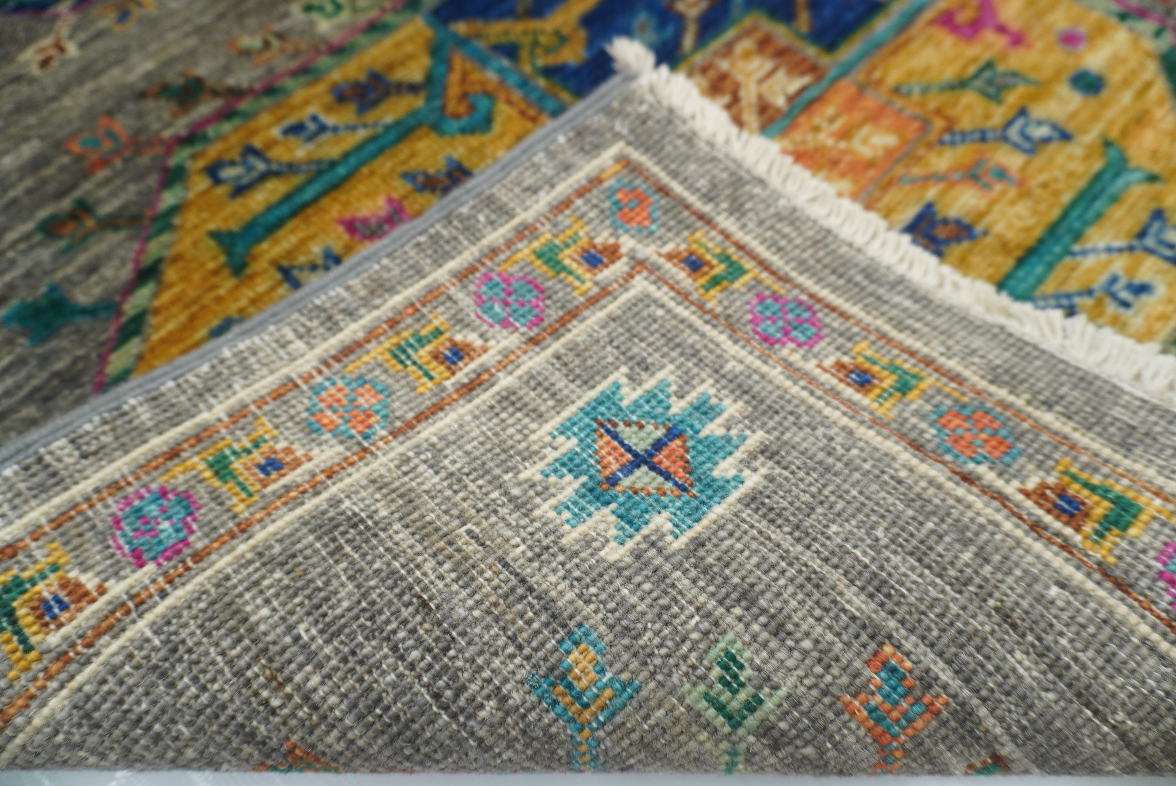 4x6 Gray Ersari Afghan Hand-Knotted Wool Oriental Rug - Yildiz Rugs