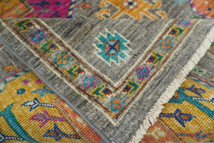 4x6 Gray Ersari Afghan Hand-Knotted Wool Oriental Rug - Yildiz Rugs