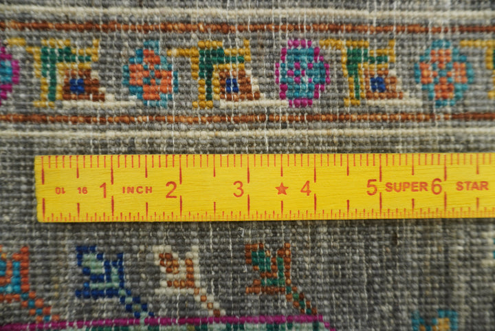4x6 Gray Ersari Afghan Hand-Knotted Wool Oriental Rug - Yildiz Rugs