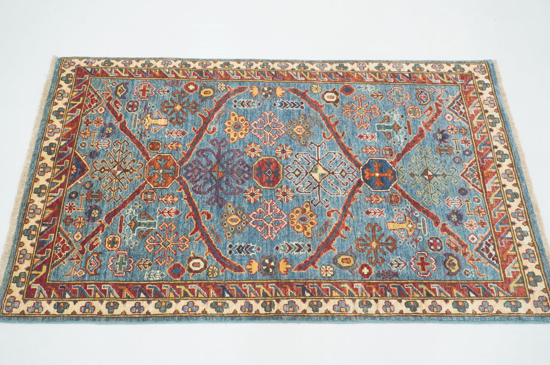 3x5 Blue Bidjar Afghan Hand knotted Oriental Rug - Yildiz Rugs