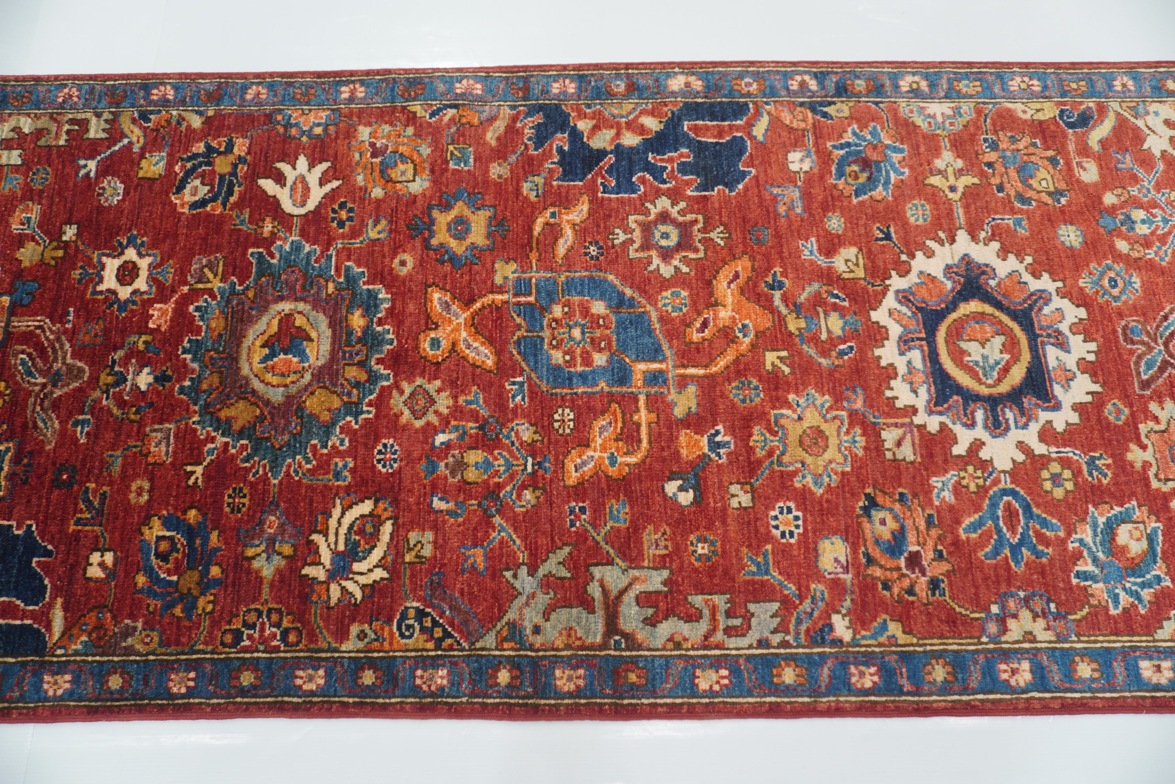 10 ft Red Bidjar Afghan Hand Knotted Oriental Runner Rug - Yildiz Rugs