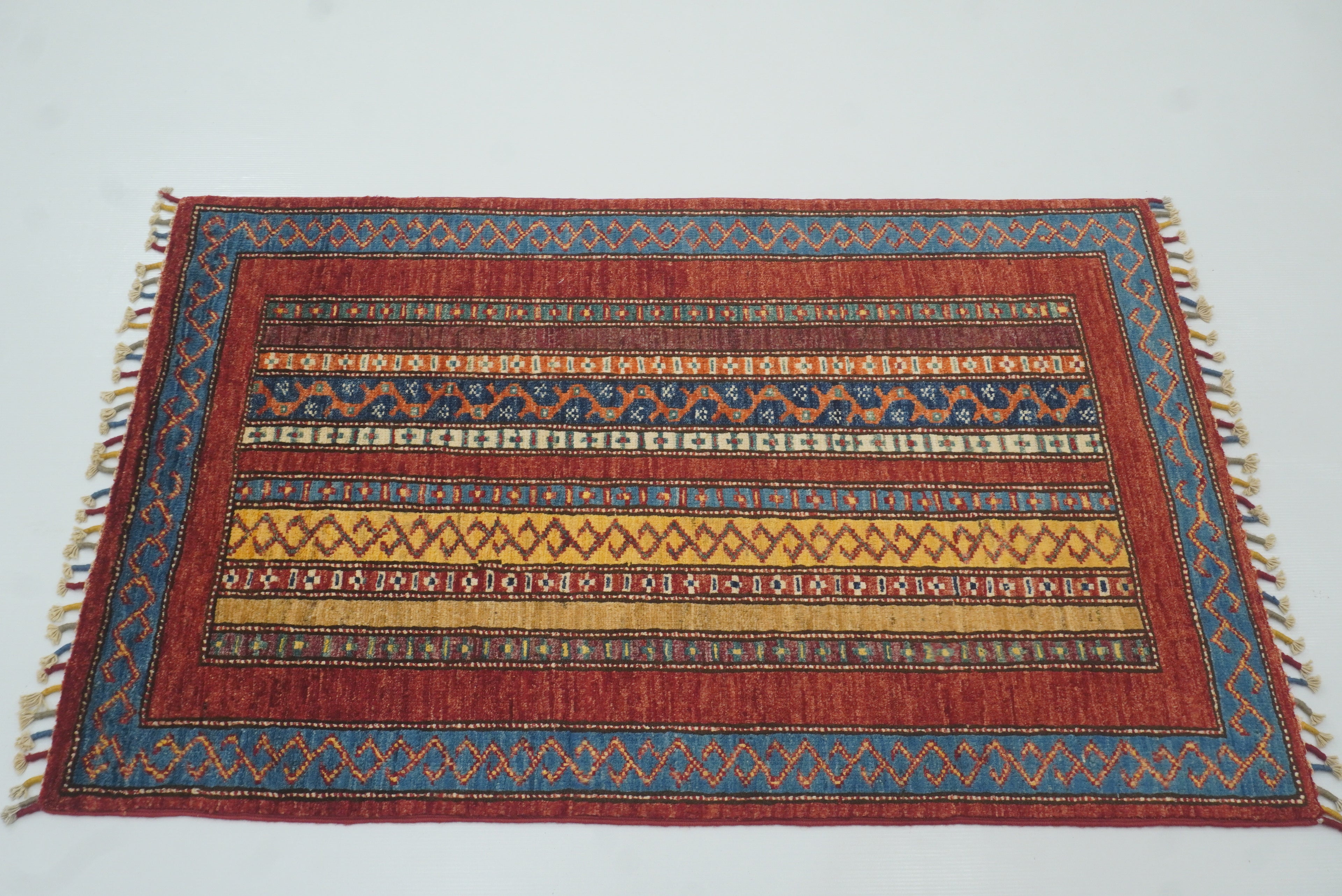 3x4 Red Turkish Style Hand knotted Wool Rug - Yildiz Rugs