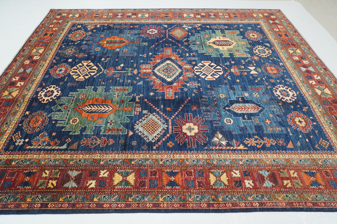 8x10 Navy Blue Baluch Tribal Samarkand Afghan Hand knotted Oriental Rug