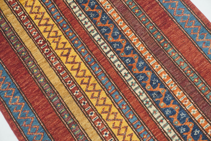 3x4 Red Turkish Style Hand knotted Wool Rug - Yildiz Rugs