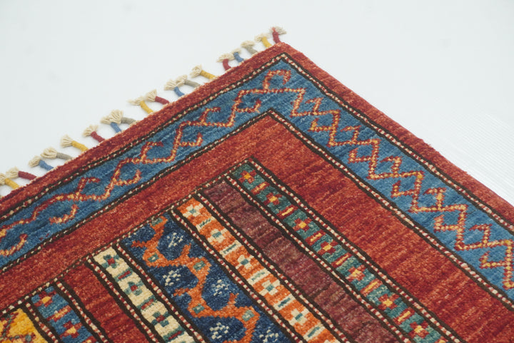3x4 Red Turkish Style Hand knotted Wool Rug - Yildiz Rugs