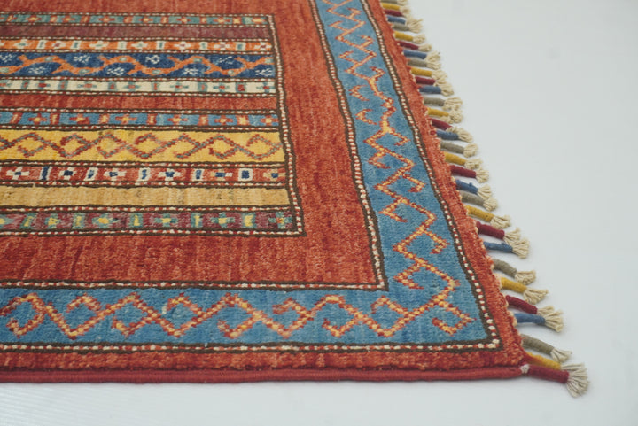 3x4 Red Turkish Style Hand knotted Wool Rug - Yildiz Rugs