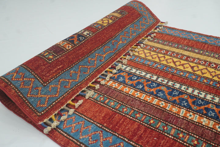 3x4 Red Turkish Style Hand knotted Wool Rug - Yildiz Rugs