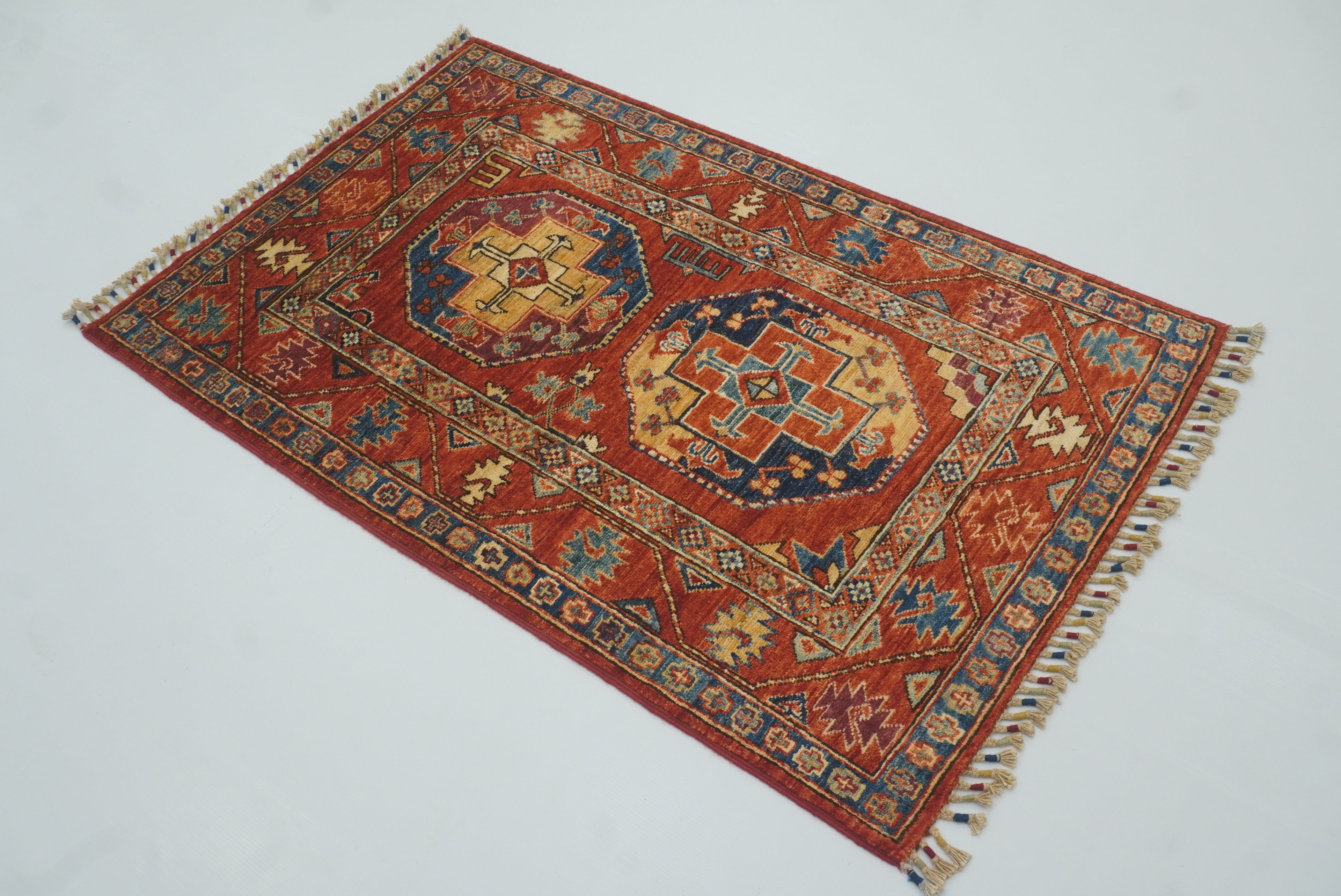 3x4 Red Ersari Hand Knotted Afghan Oriental Rug - Yildiz Rugs