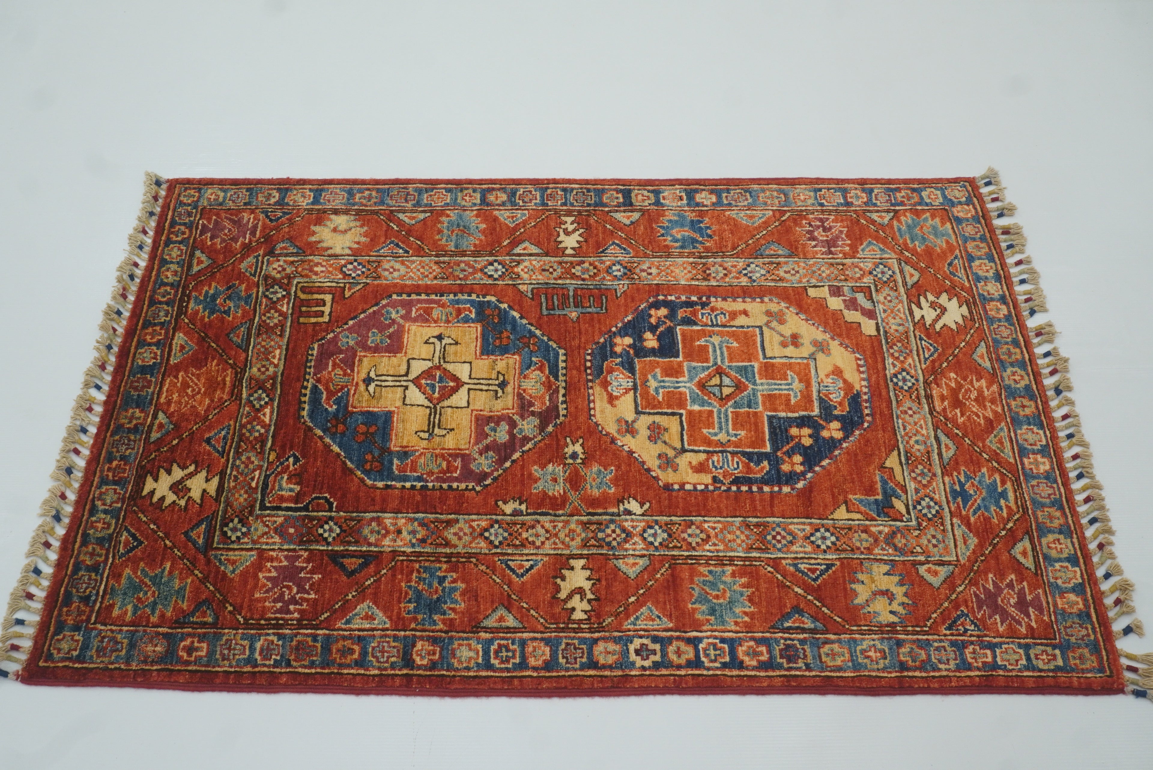 3x4 Red Ersari Hand Knotted Afghan Oriental Rug - Yildiz Rugs