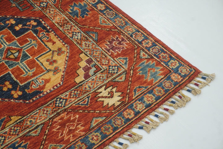 3x4 Red Ersari Hand Knotted Afghan Oriental Rug - Yildiz Rugs