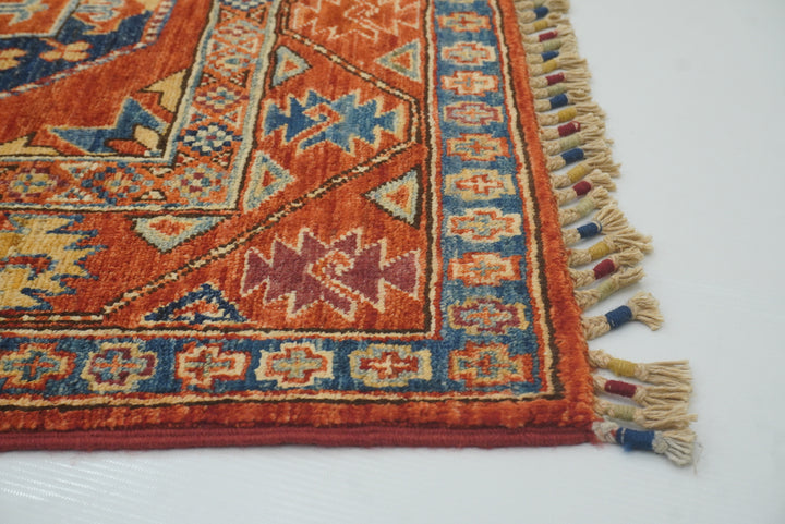 3x4 Red Ersari Hand Knotted Afghan Oriental Rug - Yildiz Rugs