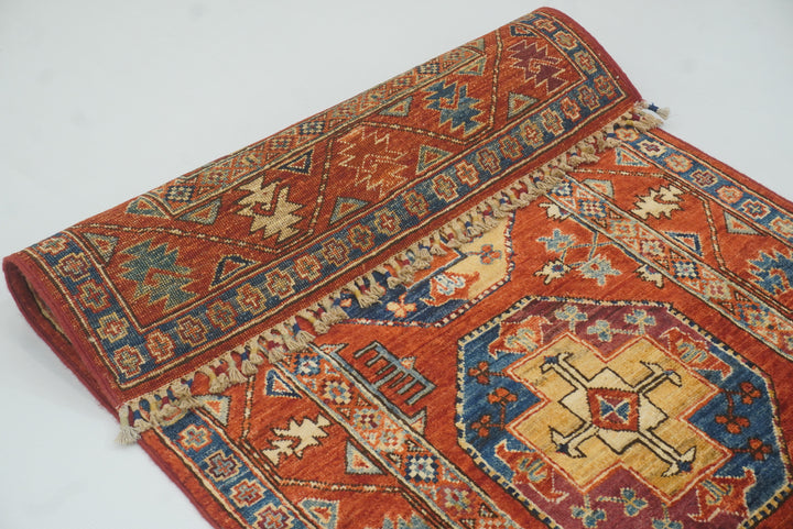 3x4 Red Ersari Hand Knotted Afghan Oriental Rug - Yildiz Rugs