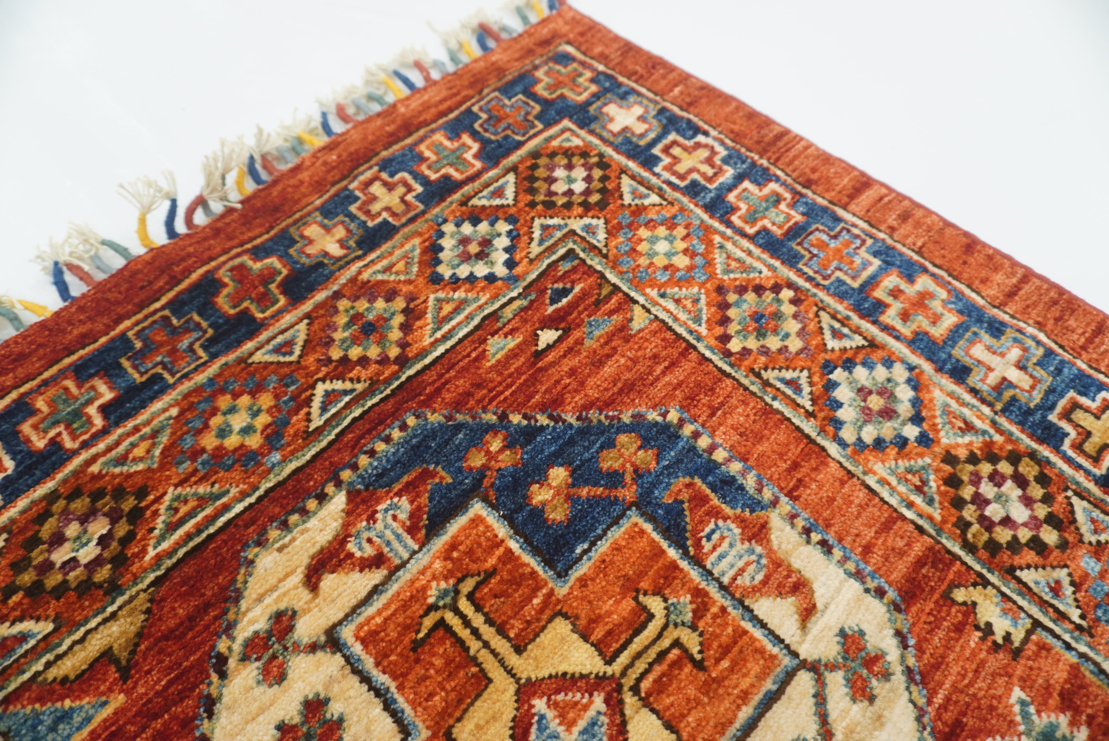 4x6 Red Ersari Afghan Hand-Knotted Rug - Yildiz Rugs