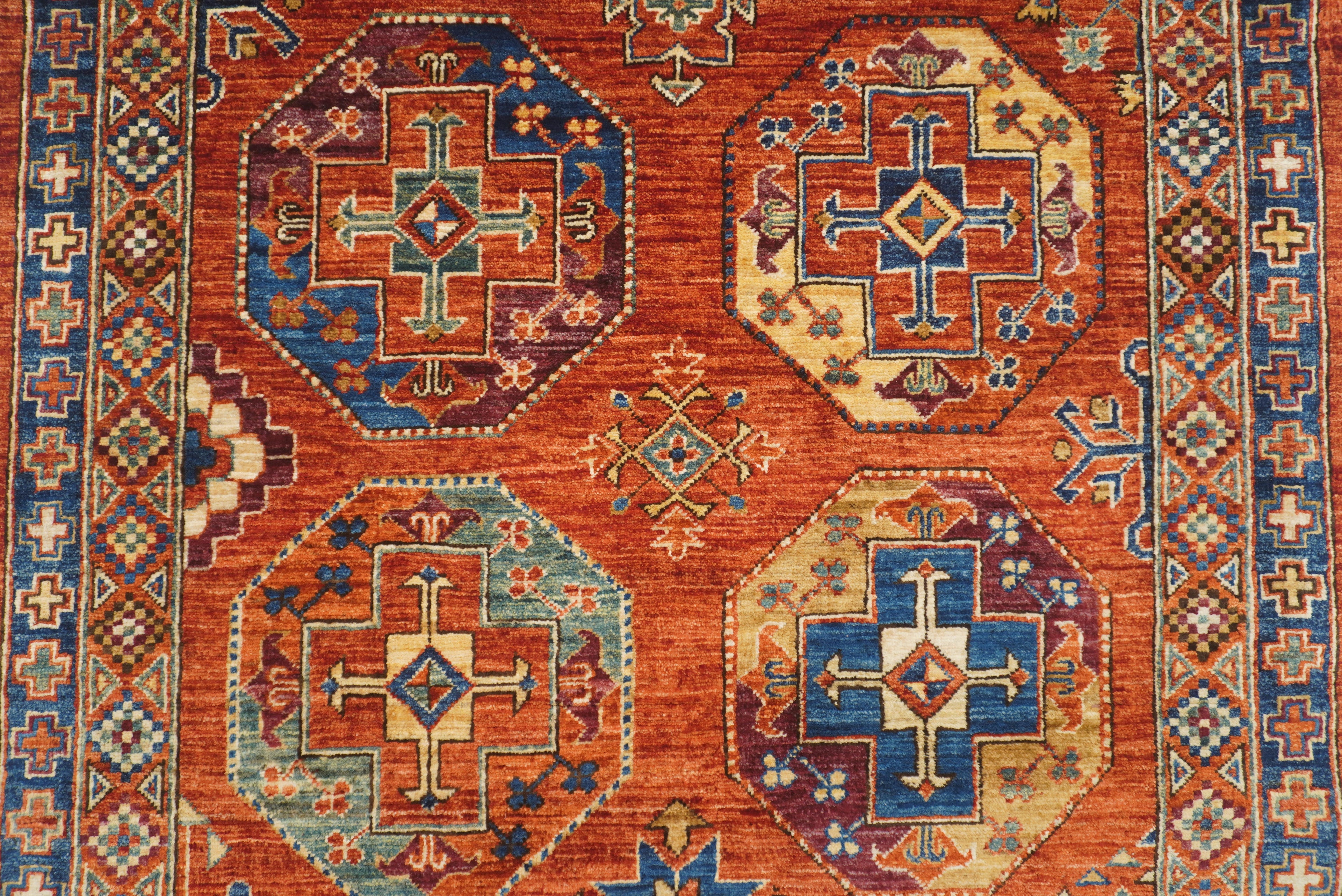 4x6 Red Ersari Afghan Hand-Knotted Rug - Yildiz Rugs