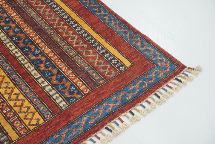 3x4 Red Turkish Style Hand knotted Wool Rug - Yildiz Rugs