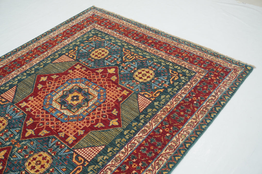 4'1"x11'7" Green MAMLUK Wide Runner Rug