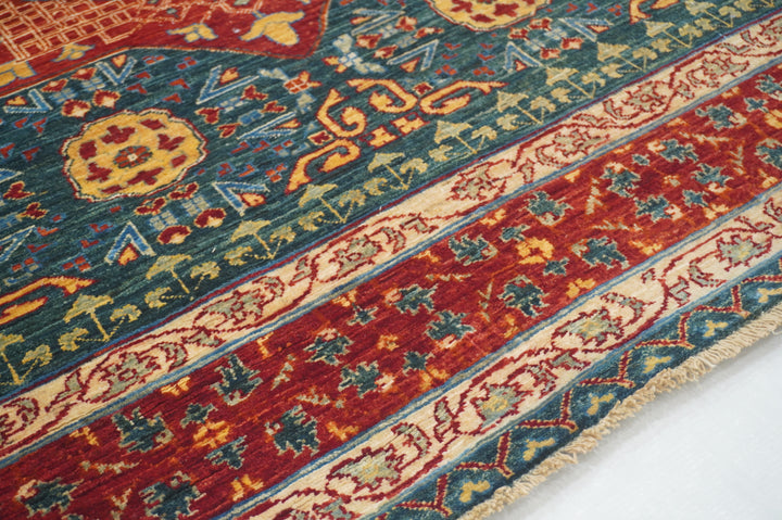 4'1"x11'7" Green MAMLUK Wide Runner Rug