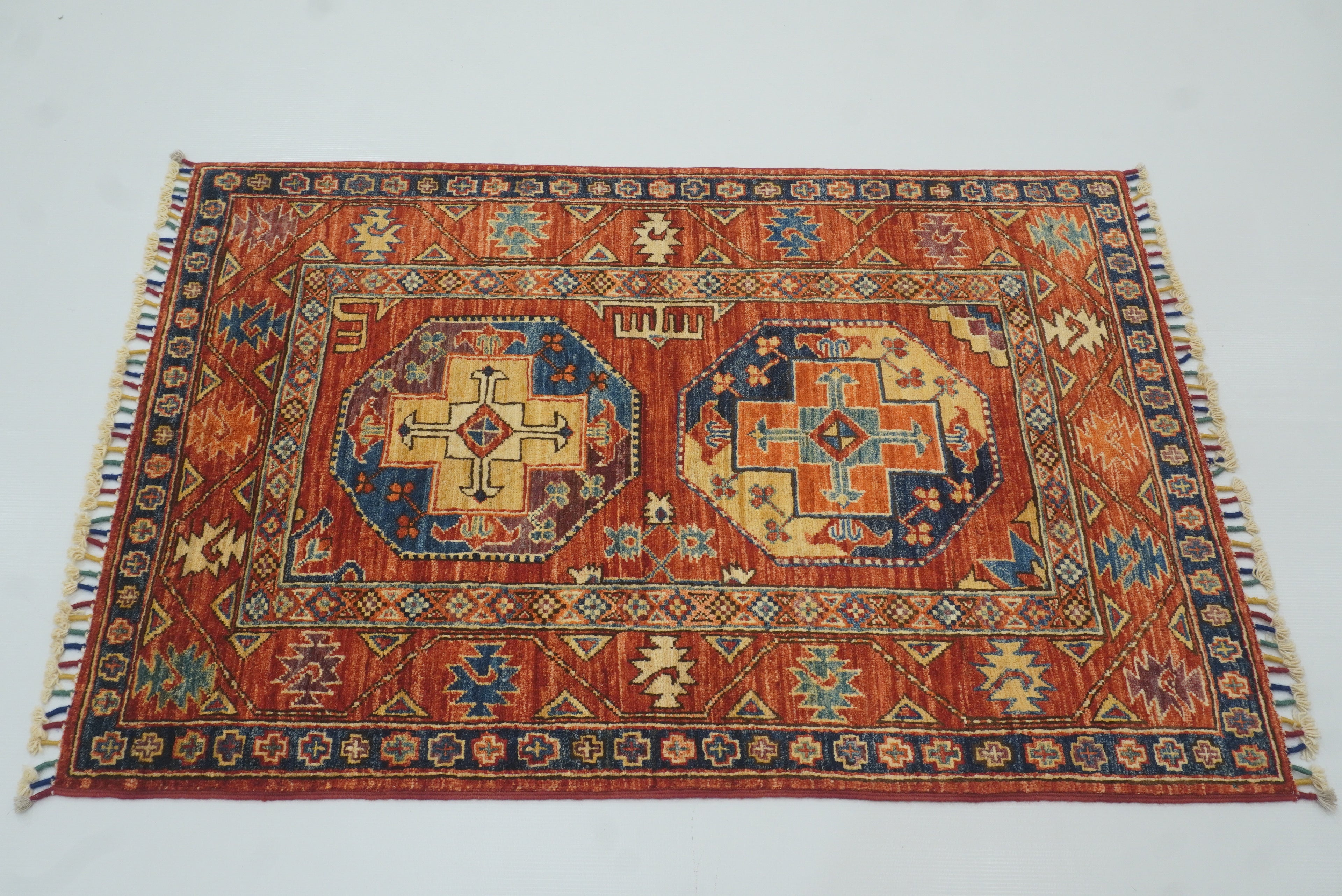 3x4 Red Ersari Hand Knotted Afghan Oriental Rug - Yildiz Rugs
