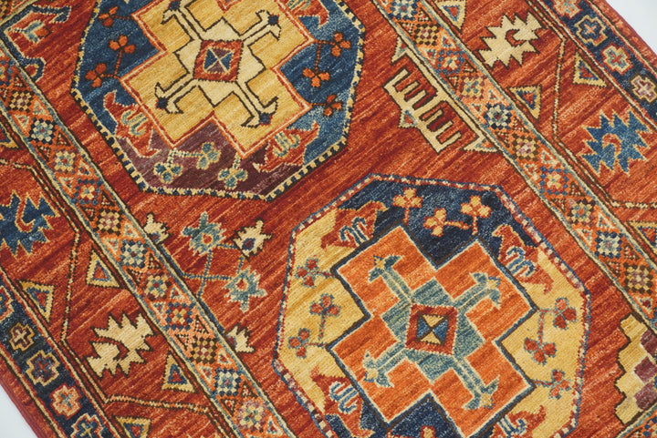 3x4 Red Ersari Hand Knotted Afghan Oriental Rug - Yildiz Rugs