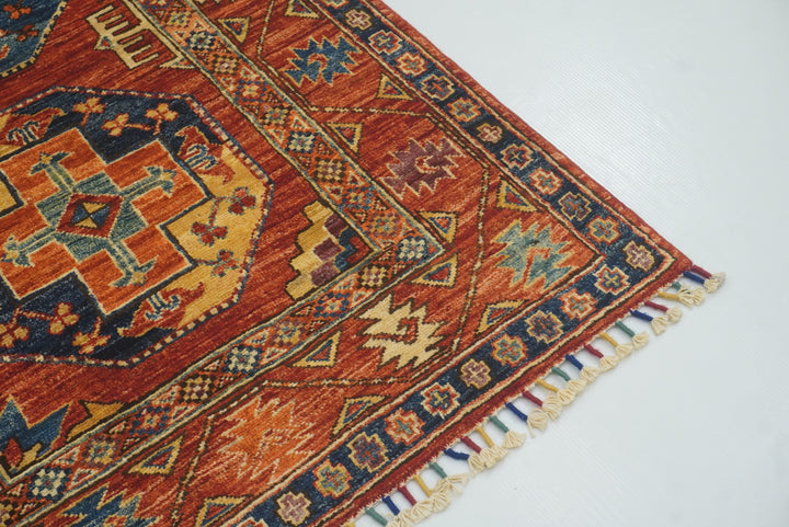 3x4 Red Ersari Hand Knotted Afghan Oriental Rug - Yildiz Rugs