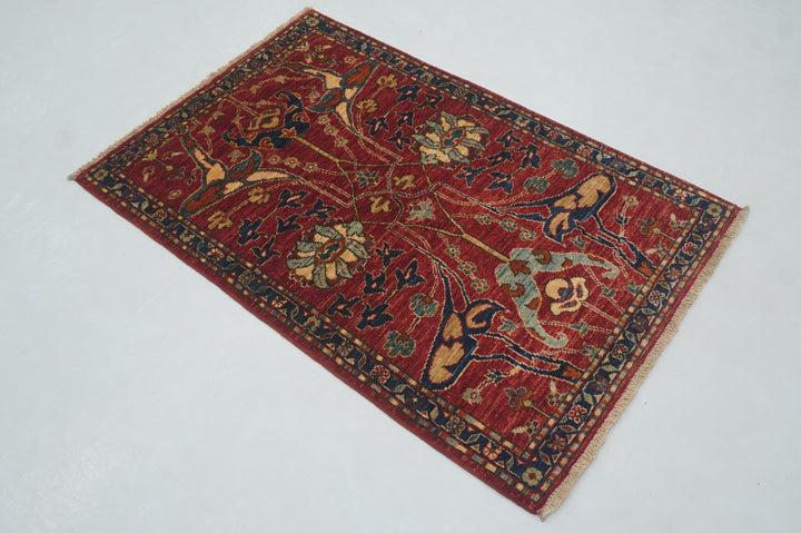 SOLD 3x4 Red Bidjar Afghan Hand knotted Oriental Rug