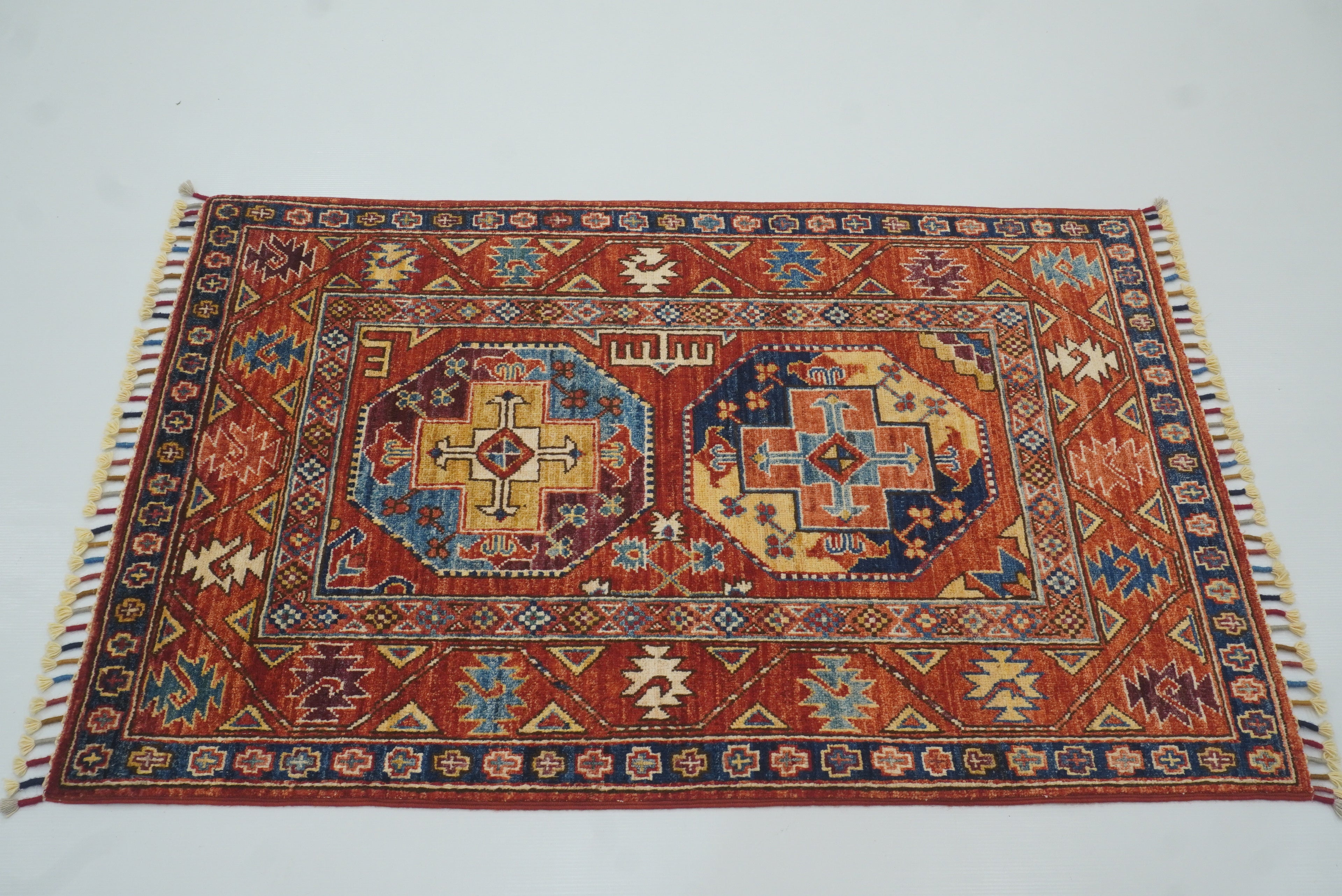 3x4 Red Ersari Hand Knotted Afghan Oriental Rug - Yildiz Rugs