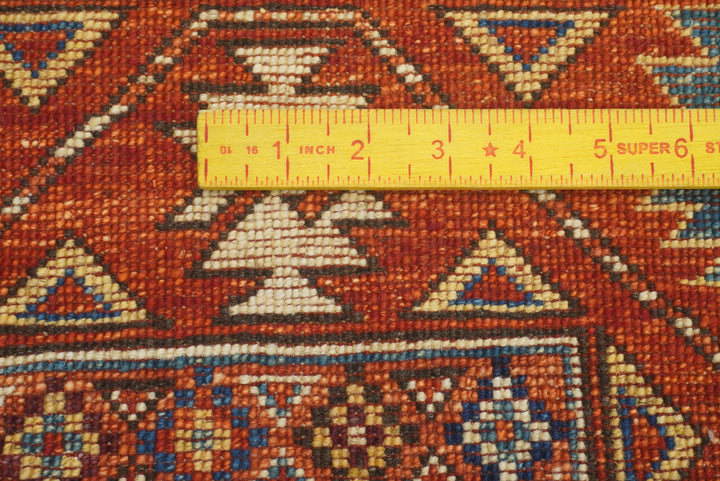 3x4 Red Ersari Hand Knotted Afghan Oriental Rug - Yildiz Rugs