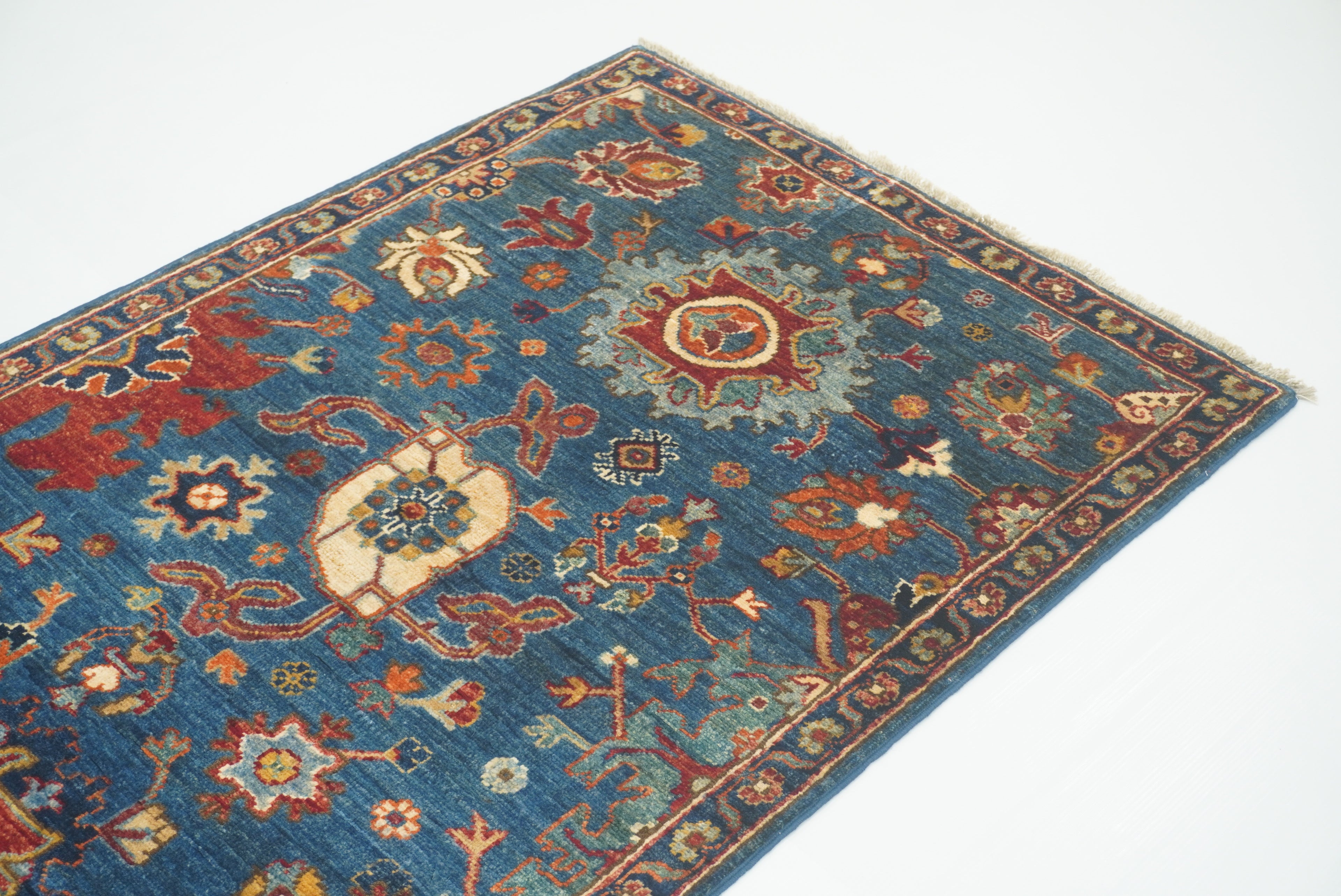 10 Ft Blue Bidjar Afghan Hand-Knotted Wool Oriental Runner Rug - Yildiz Rugs