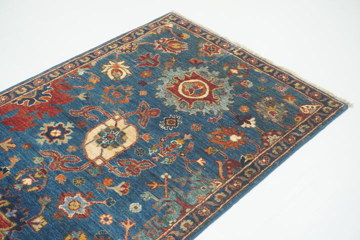 10 Ft Blue Bidjar Afghan Hand-Knotted Wool Oriental Runner Rug - Yildiz Rugs