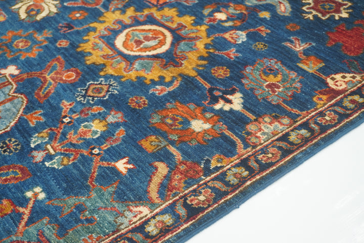 10 Ft Blue Bidjar Afghan Hand-Knotted Wool Oriental Runner Rug - Yildiz Rugs
