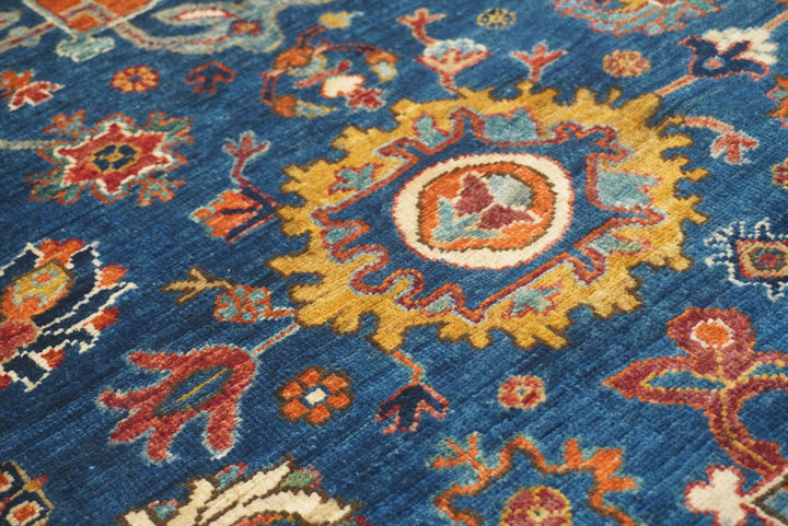 10 Ft Blue Bidjar Afghan Hand-Knotted Wool Oriental Runner Rug - Yildiz Rugs