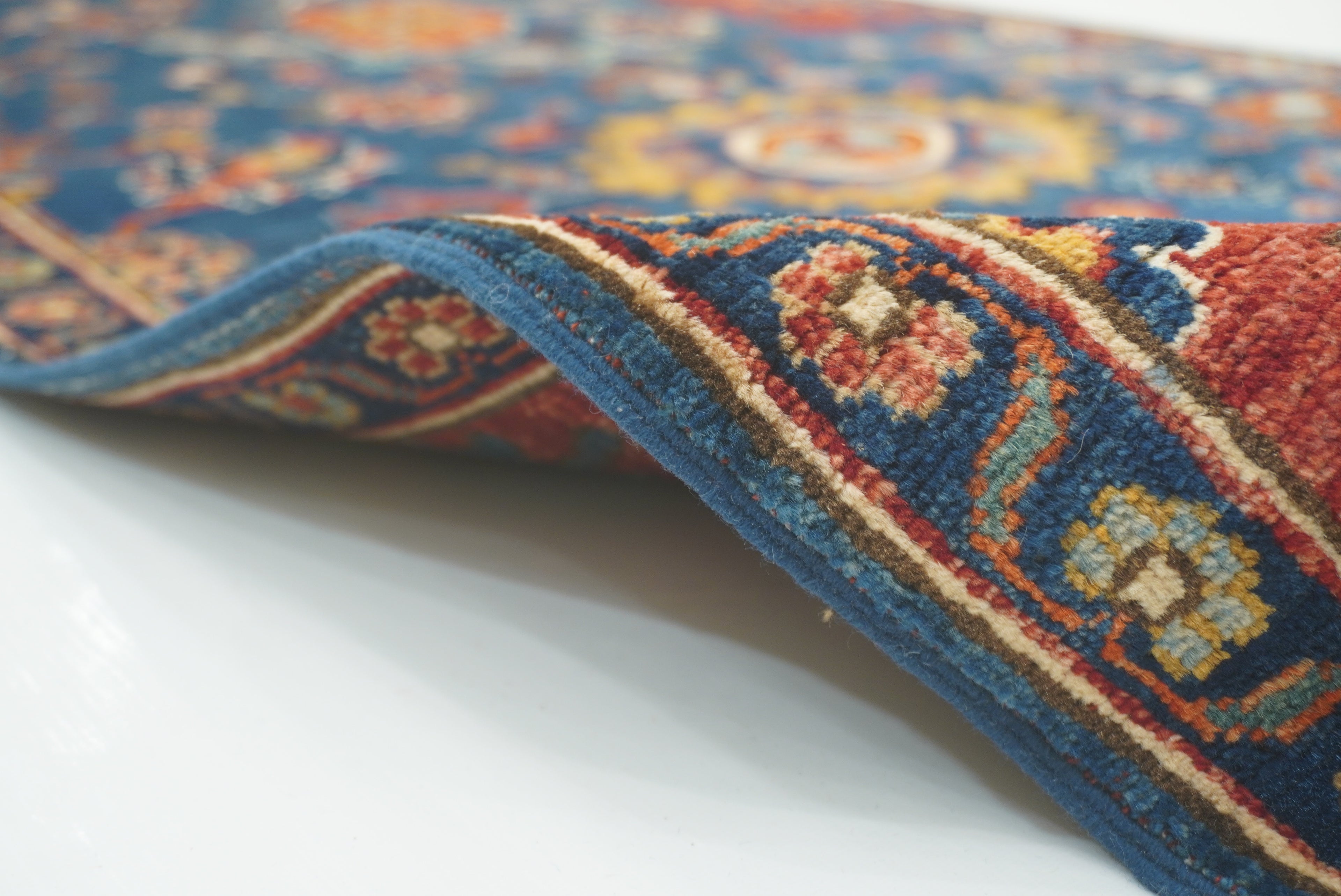 10 Ft Blue Bidjar Afghan Hand-Knotted Wool Oriental Runner Rug - Yildiz Rugs