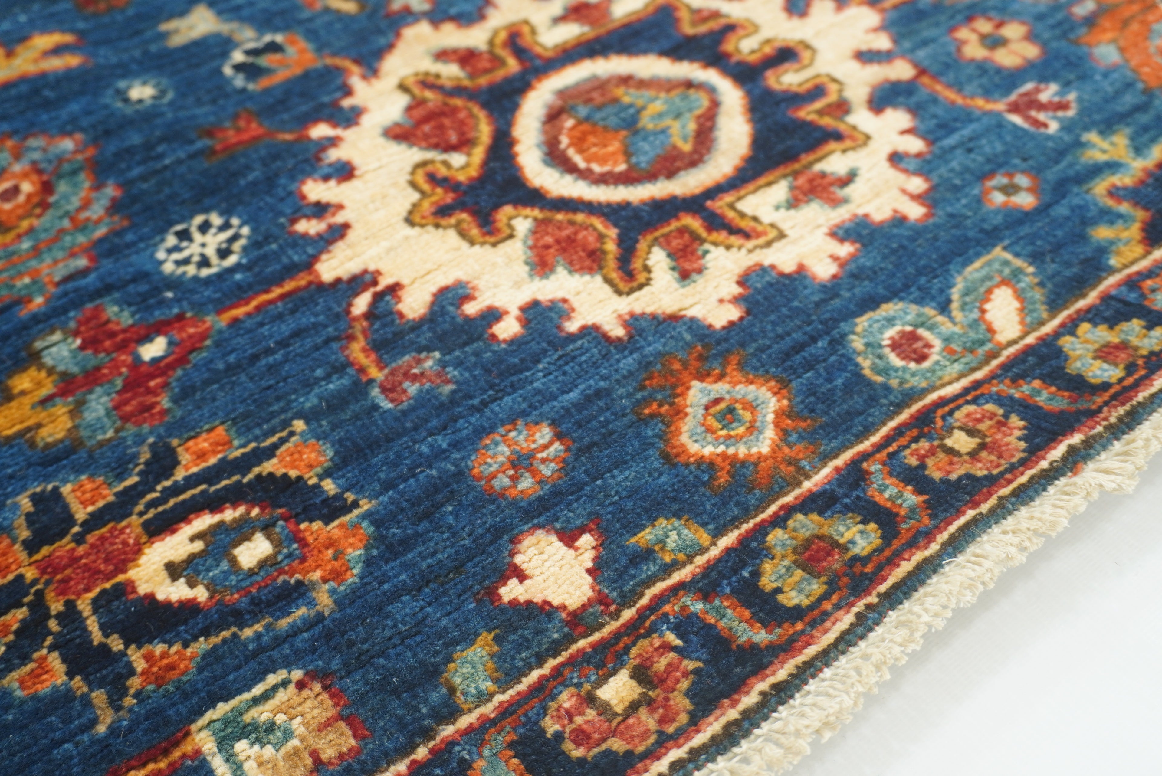 10 Ft Blue Bidjar Afghan Hand-Knotted Wool Oriental Runner Rug - Yildiz Rugs