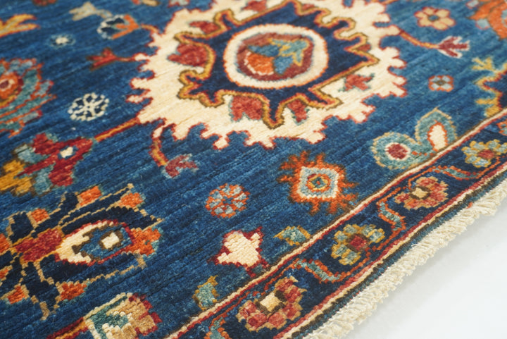 10 Ft Blue Bidjar Afghan Hand-Knotted Wool Oriental Runner Rug - Yildiz Rugs