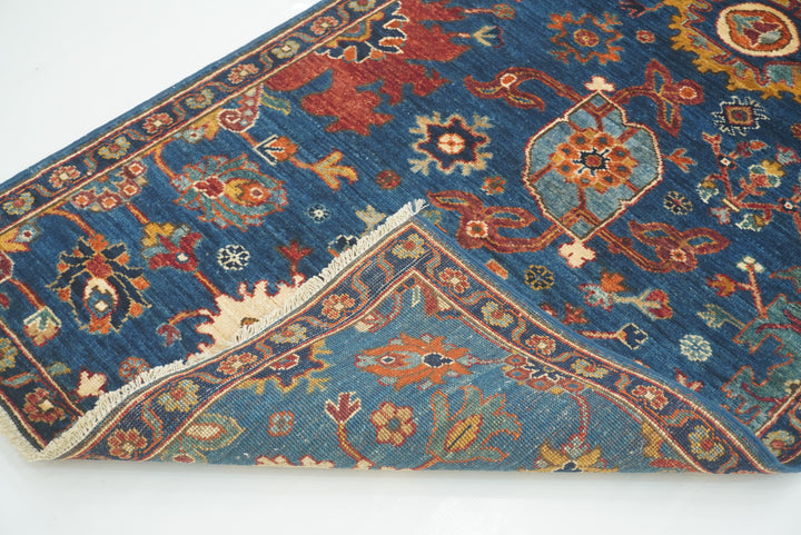 10 Ft Blue Bidjar Afghan Hand-Knotted Wool Oriental Runner Rug - Yildiz Rugs