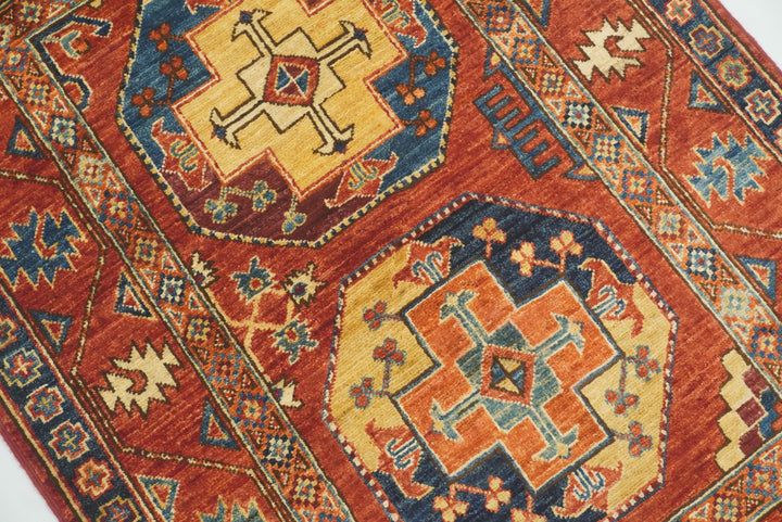 3x4 Red Ersari Hand Knotted Afghan Oriental Rug - Yildiz Rugs