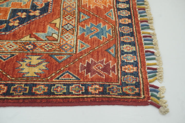 3x4 Red Ersari Hand Knotted Afghan Oriental Rug - Yildiz Rugs