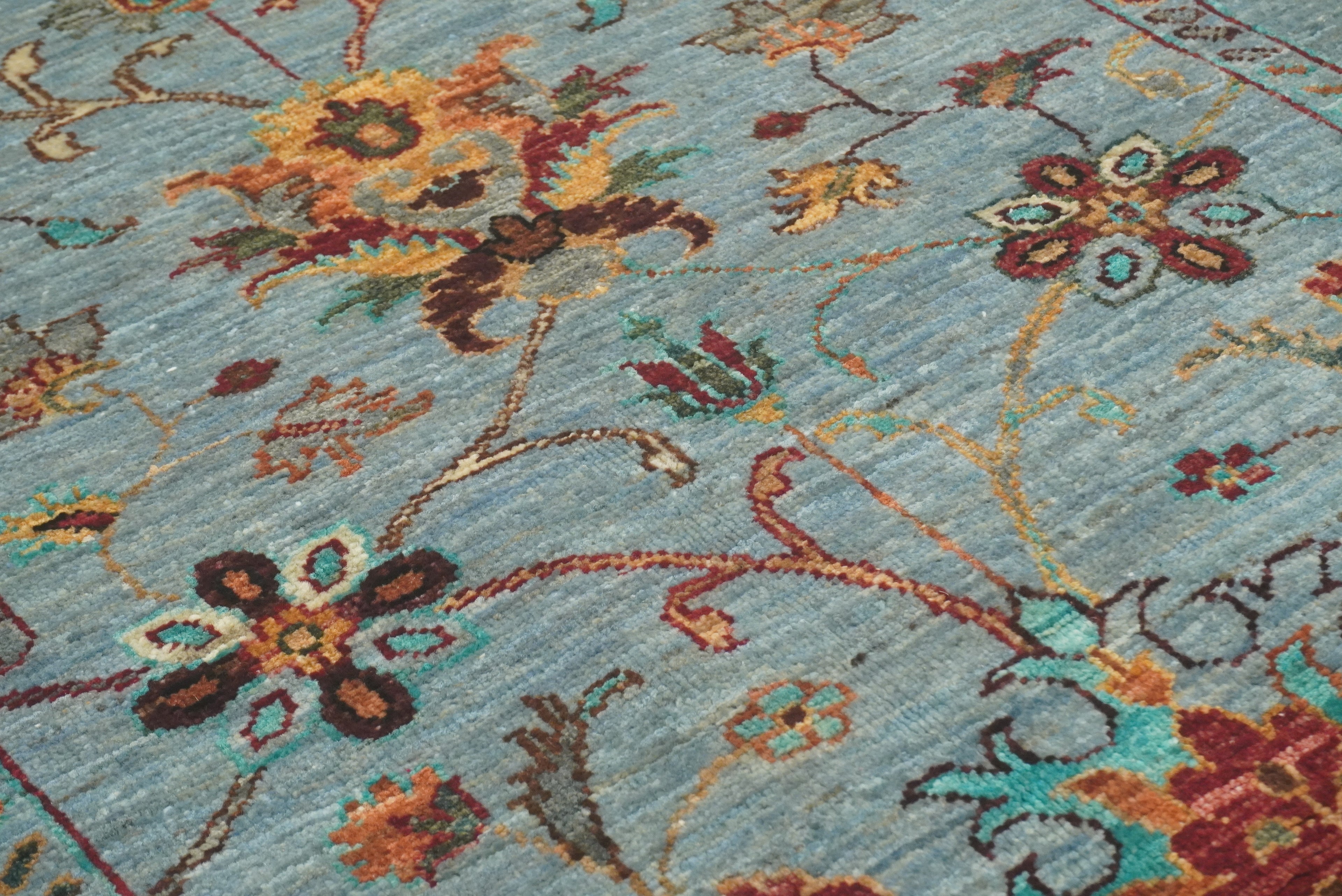 3x4 Blueish Gray Waziri Afghan Hand knotted Oriental Rug - Yildiz Rugs