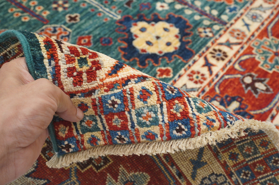 8x10 Green Tribal Gabbeh Afghan Nomadic Qashqai Hand knotted Oriental Rug