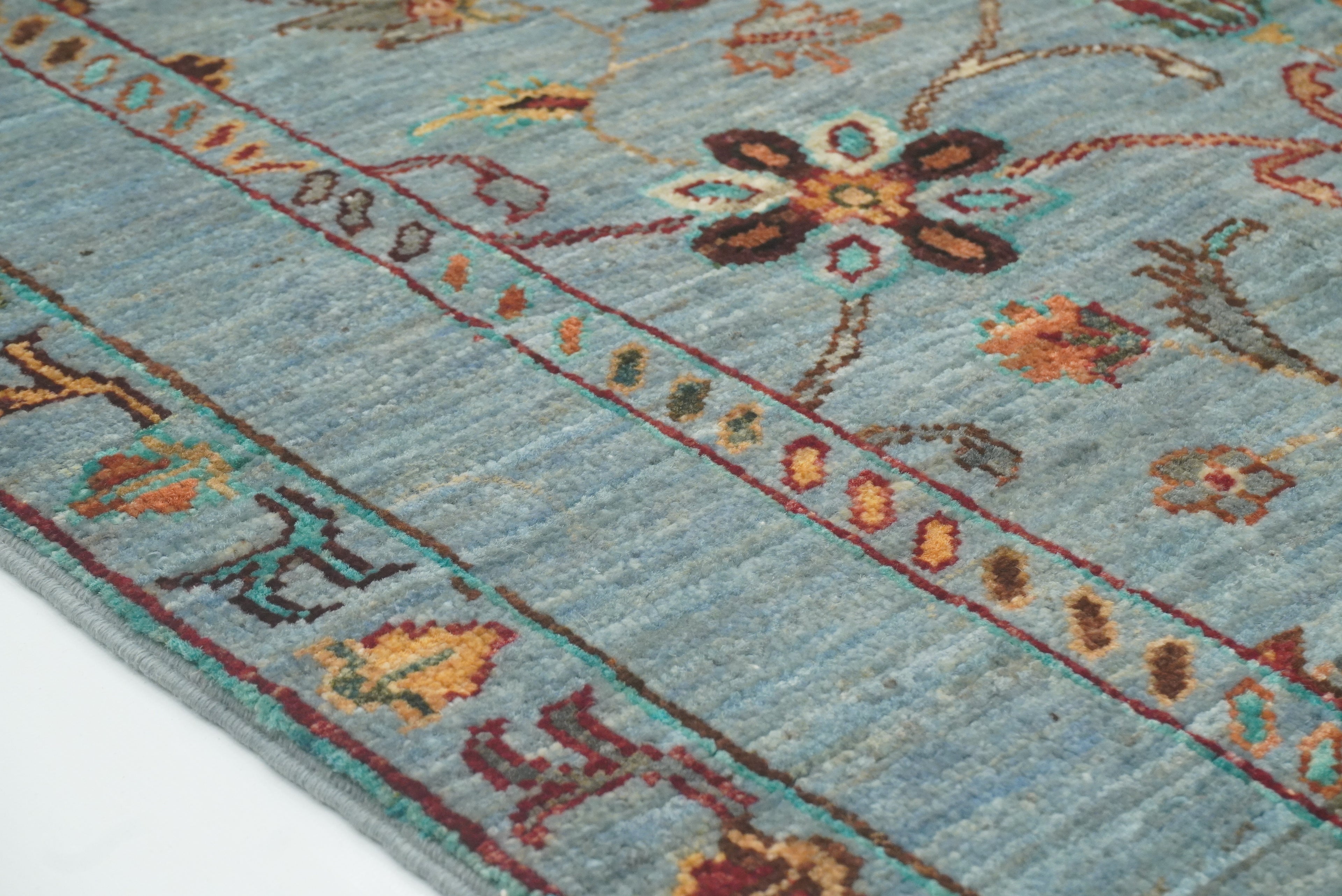 3x4 Blueish Gray Waziri Afghan Hand knotted Oriental Rug - Yildiz Rugs