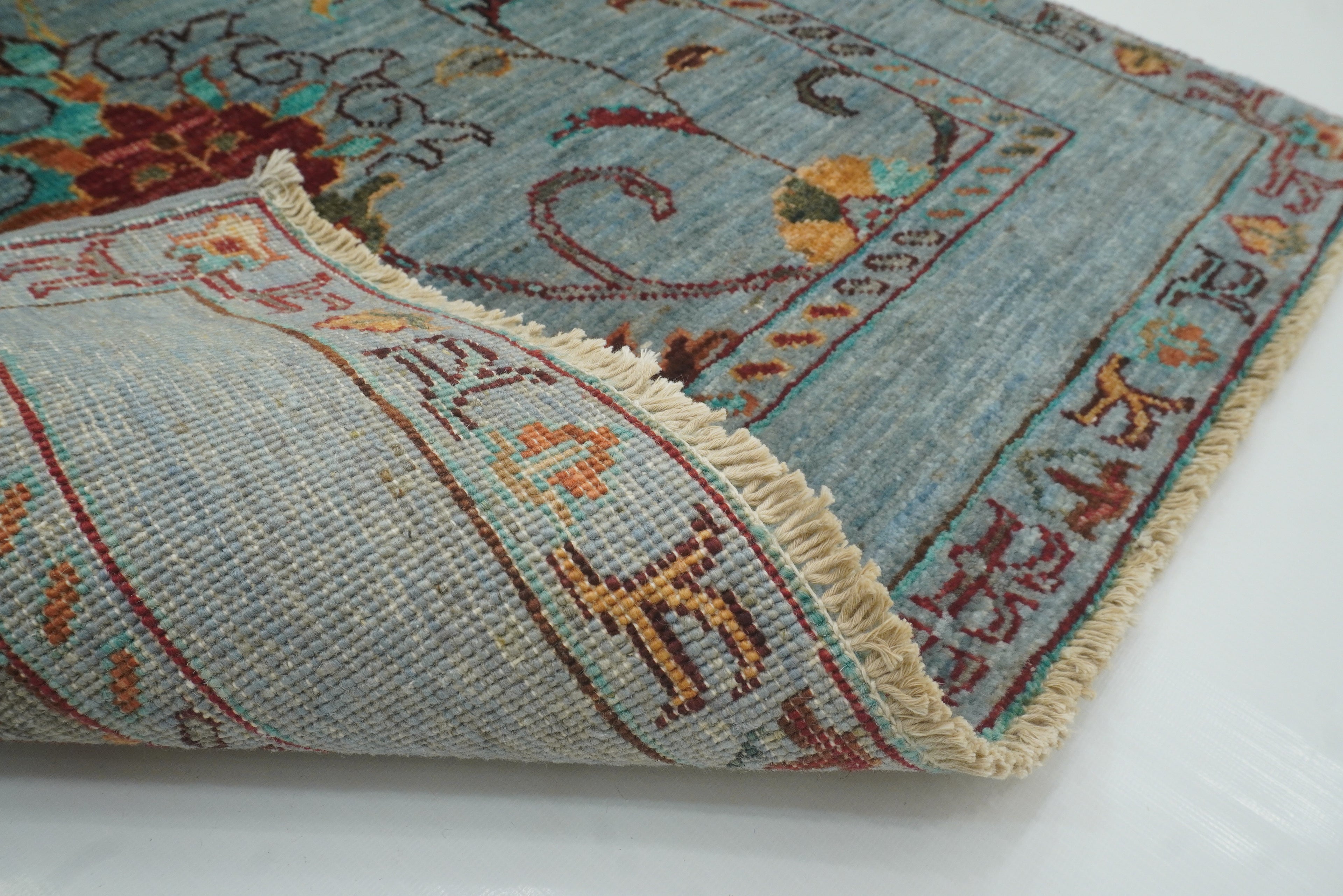 3x4 Blueish Gray Waziri Afghan Hand knotted Oriental Rug - Yildiz Rugs