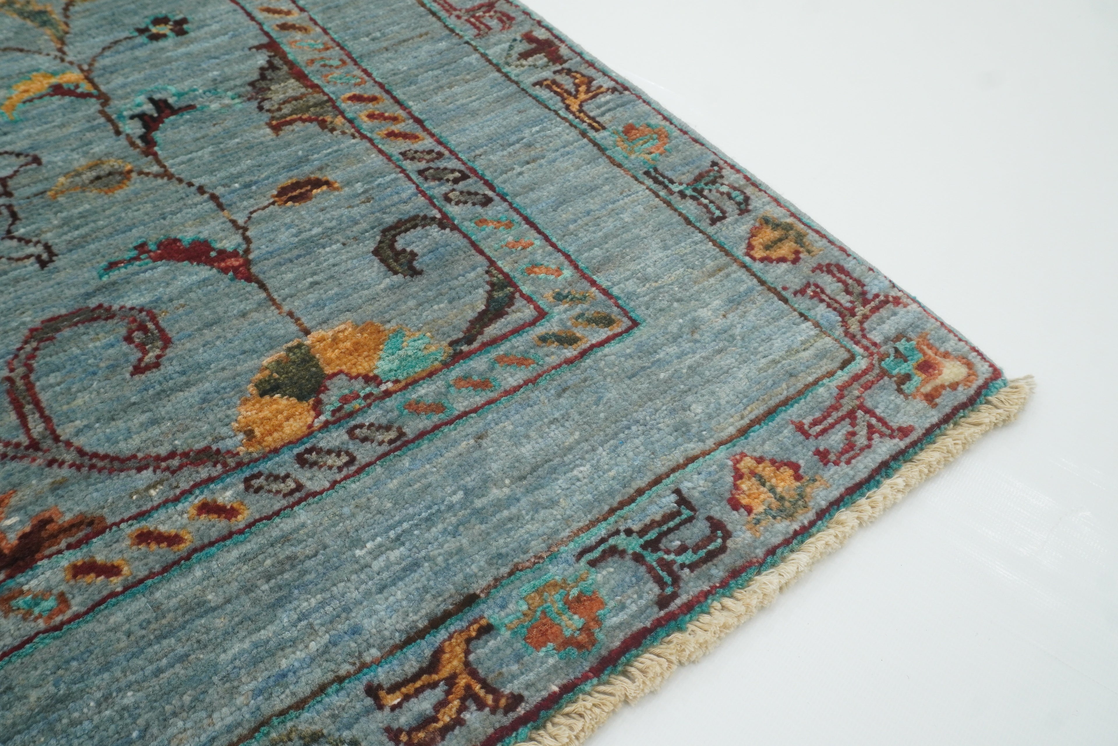 3x4 Blueish Gray Waziri Afghan Hand knotted Oriental Rug - Yildiz Rugs