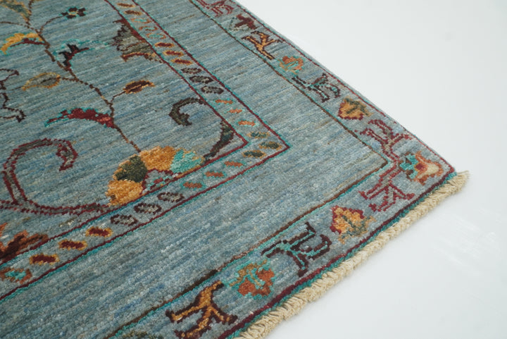 3x4 Blueish Gray Waziri Afghan Hand knotted Oriental Rug - Yildiz Rugs