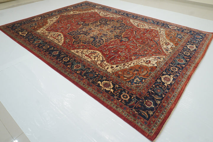 10x14 Red Serapi Afghan Hand Knotted Wool Oriental Rug - Yildiz Rugs