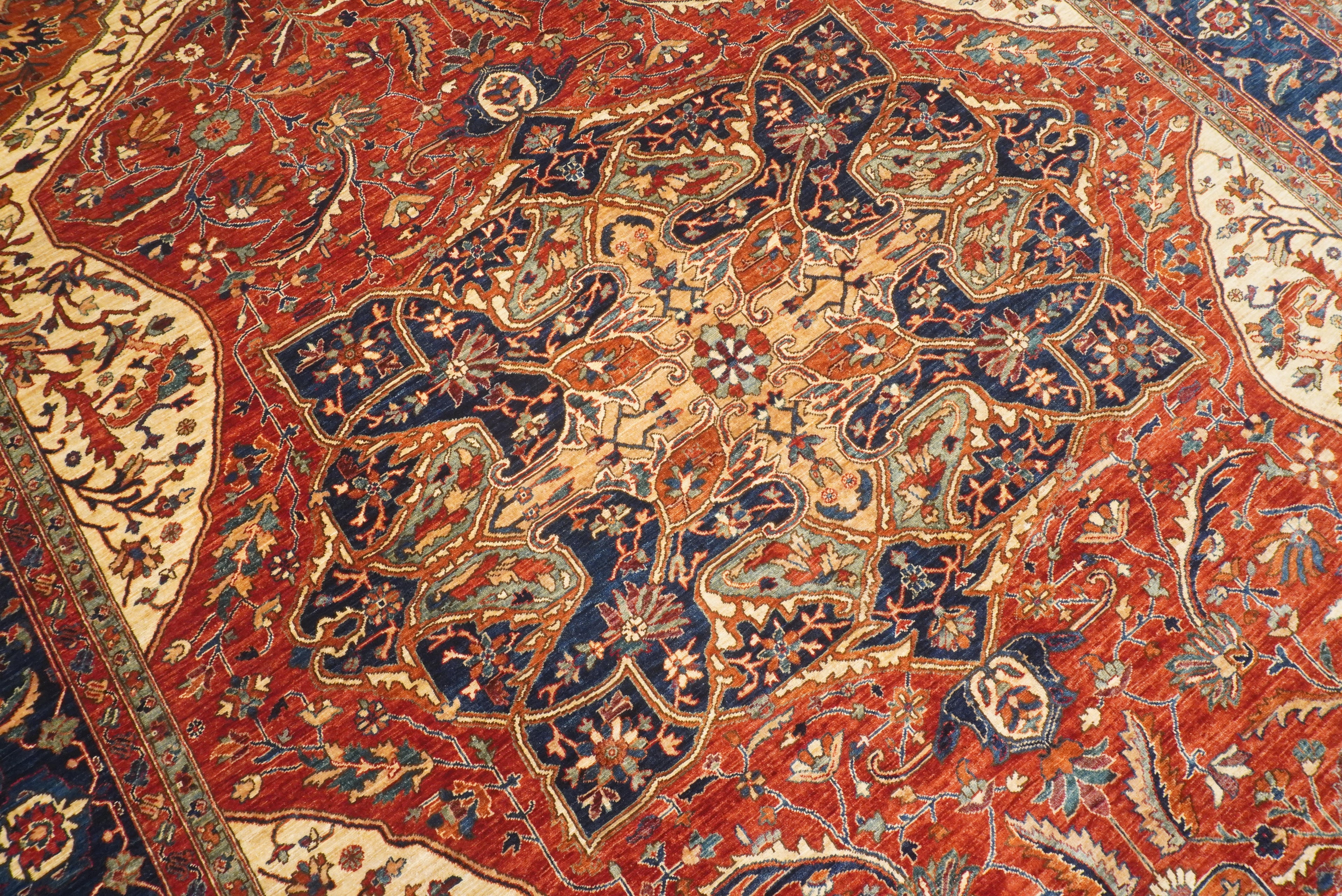 10x14 Red Serapi Afghan Hand Knotted Wool Oriental Rug - Yildiz Rugs
