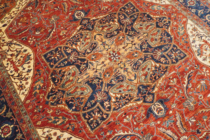 10x14 Red Serapi Afghan Hand Knotted Wool Oriental Rug - Yildiz Rugs