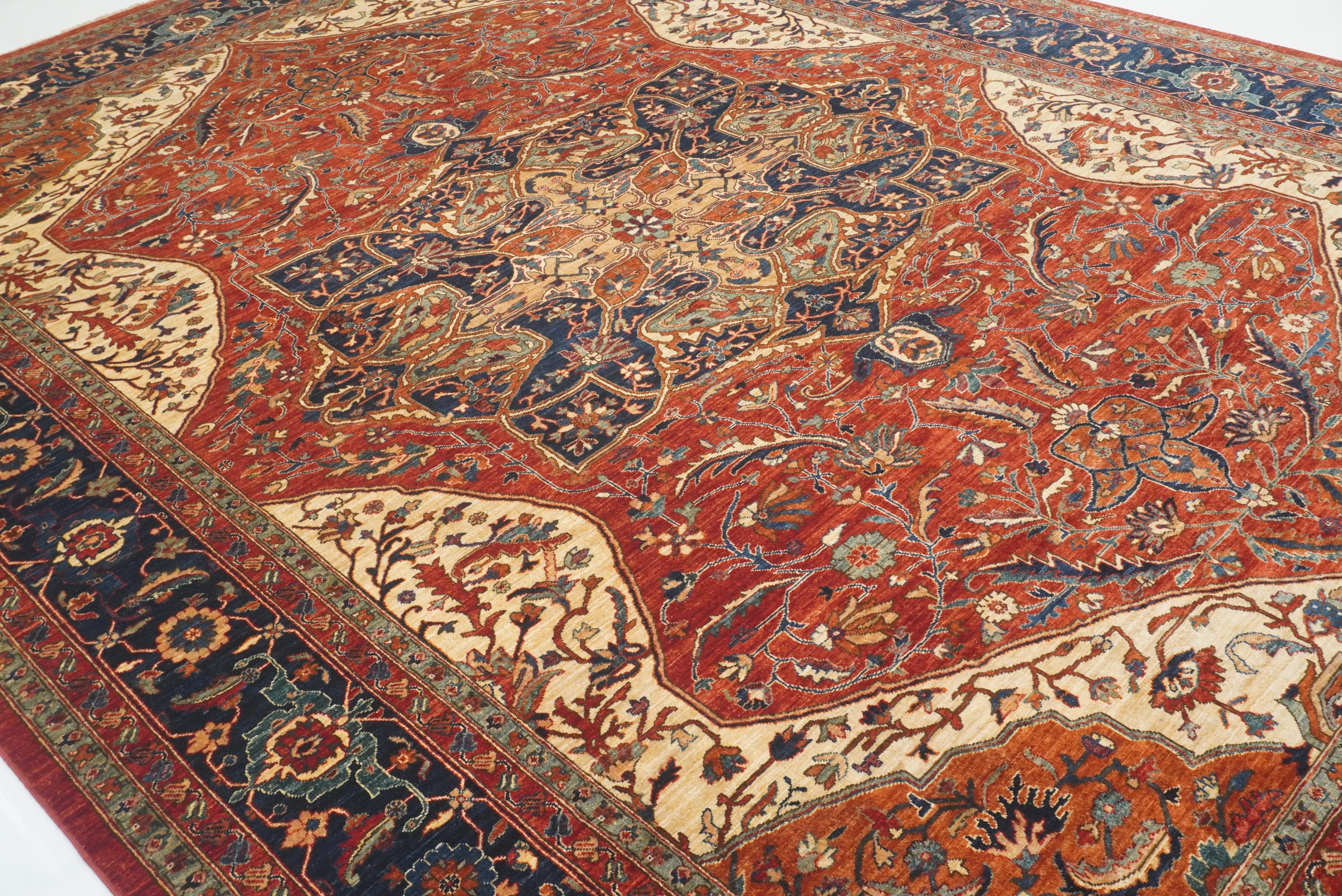 10x14 Red Serapi Afghan Hand Knotted Wool Oriental Rug - Yildiz Rugs