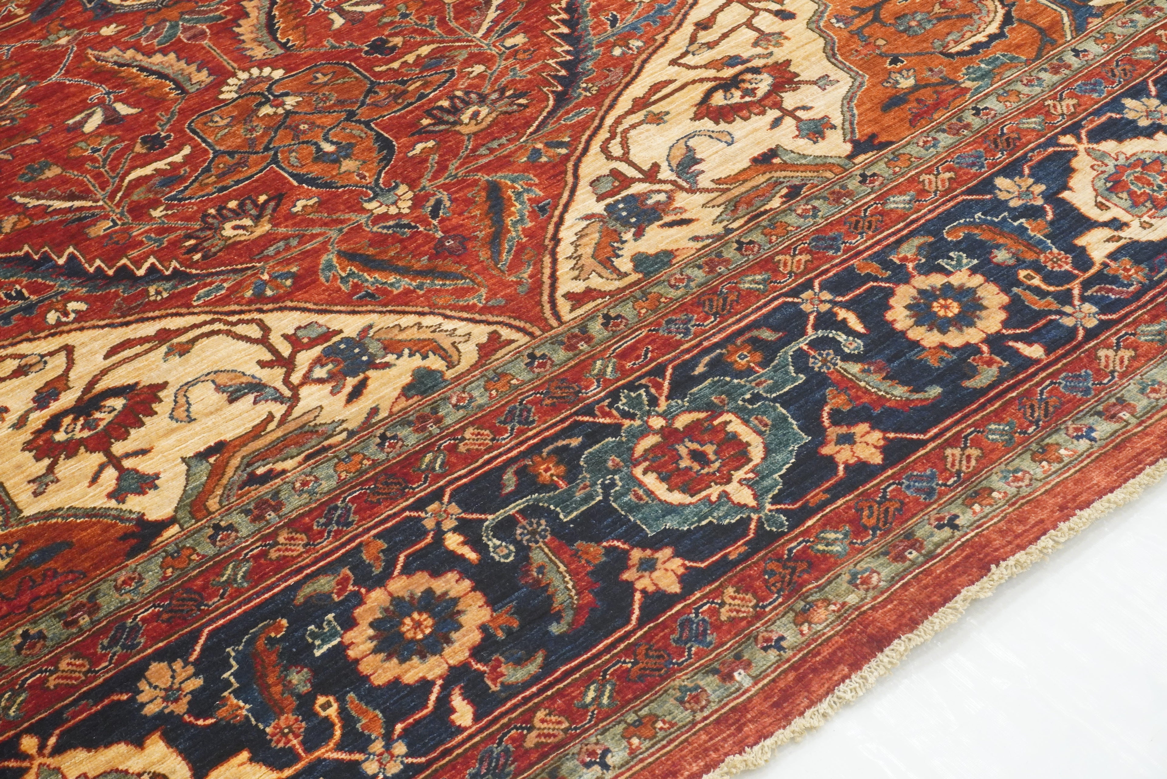 10x14 Red Serapi Afghan Hand Knotted Wool Oriental Rug - Yildiz Rugs